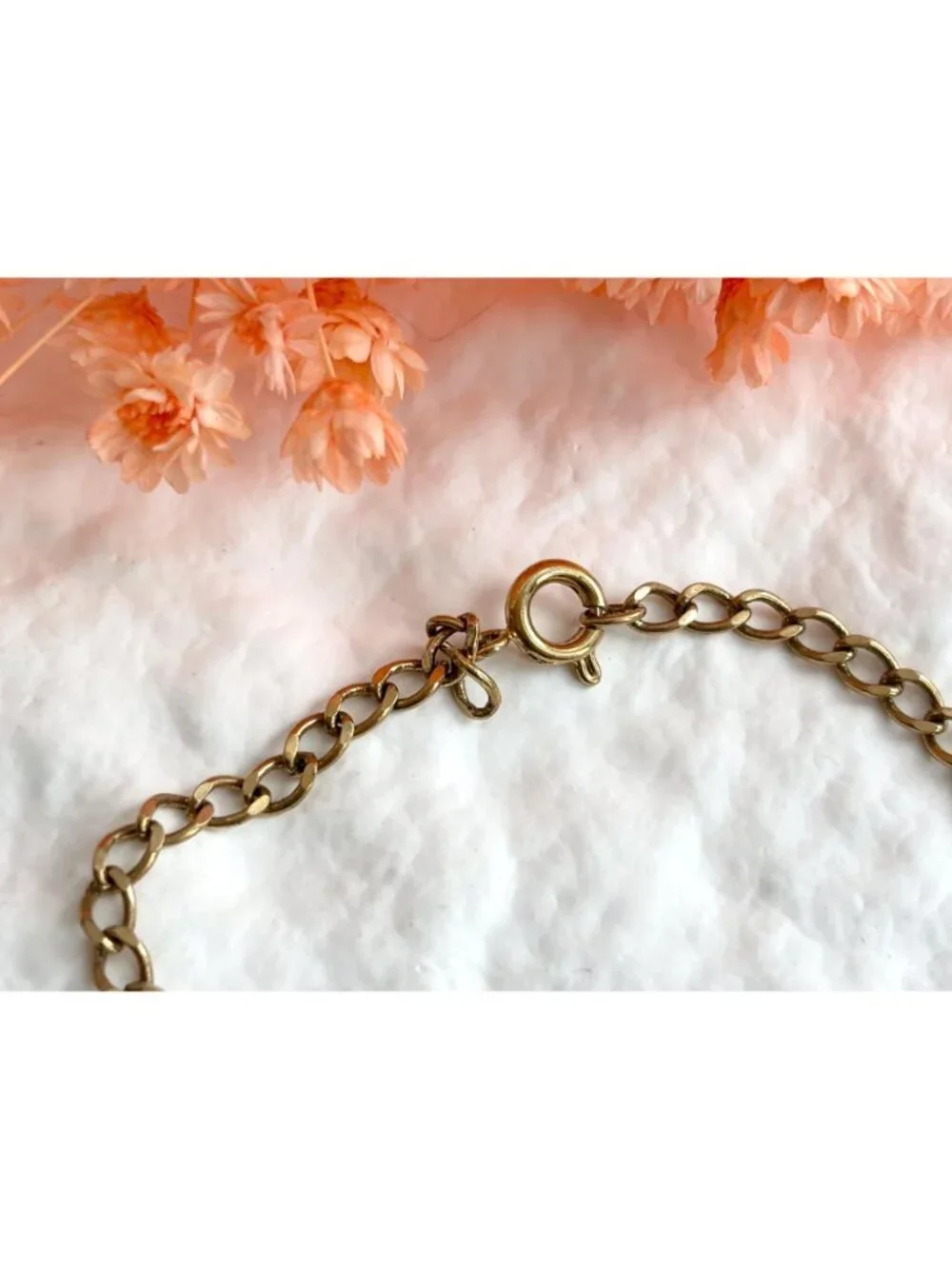 Heart Shaped Chainlink 80's Vintage Curb Chain Panel Bracelet